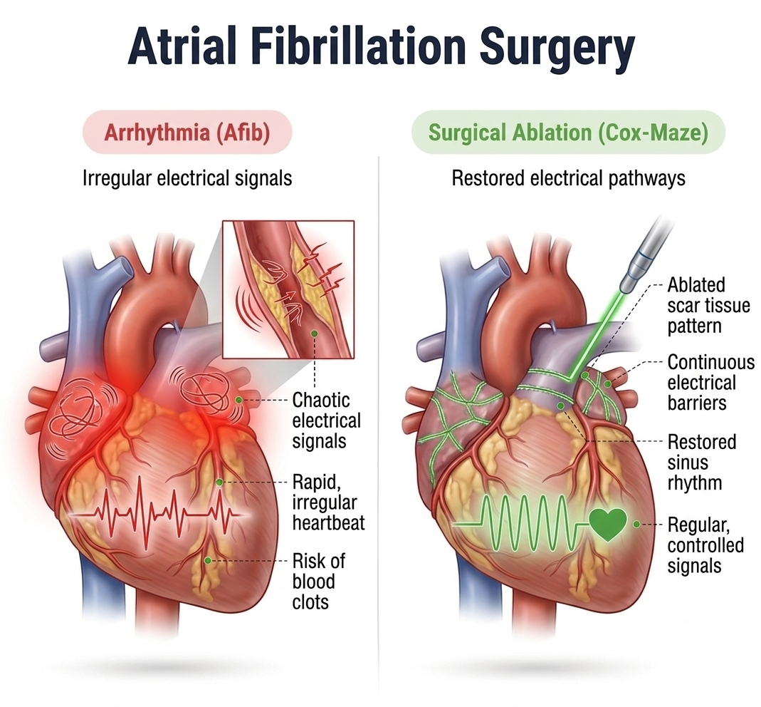 Atrial Fibrillation Surgery — anatomy diagram
